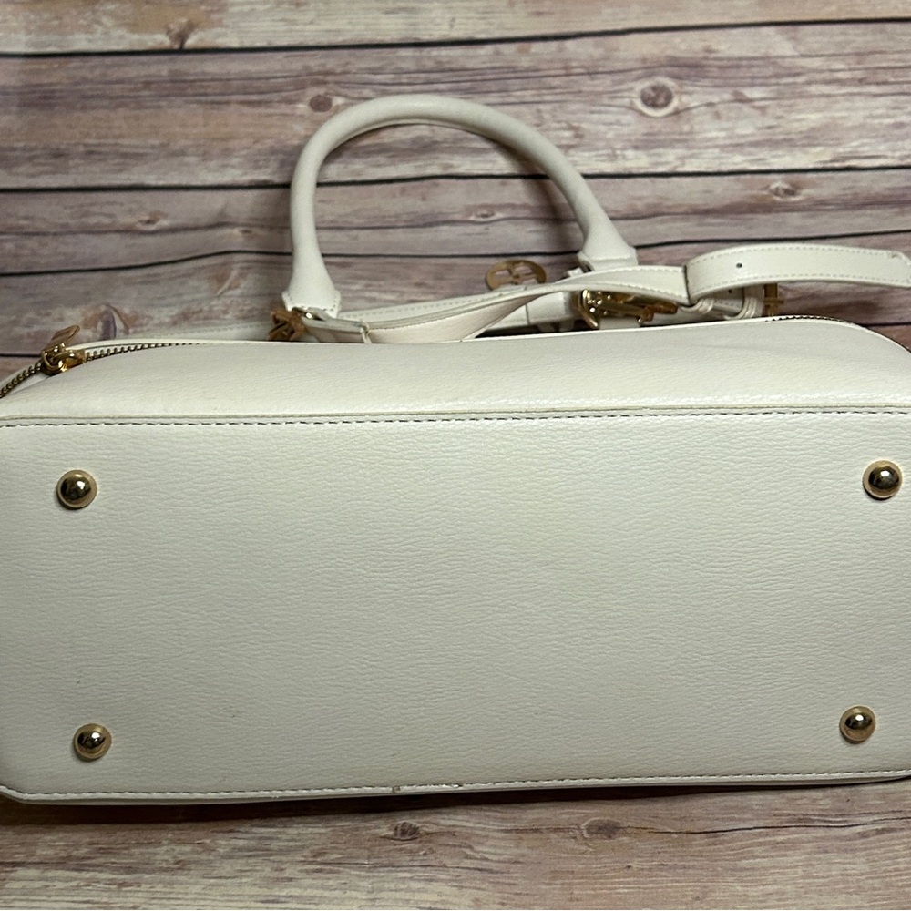IMAN Cream and Gold Patterned Satchel - Picture 5 of 6